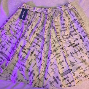 White airplane a line skirt (modcloth)